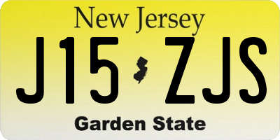 NJ license plate J15ZJS