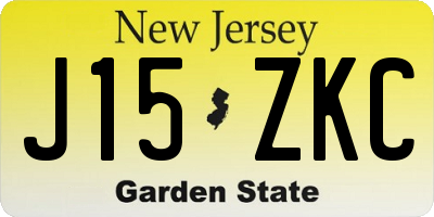 NJ license plate J15ZKC