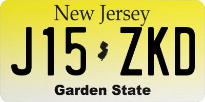 NJ license plate J15ZKD