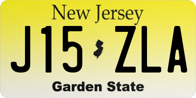 NJ license plate J15ZLA