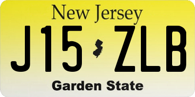NJ license plate J15ZLB