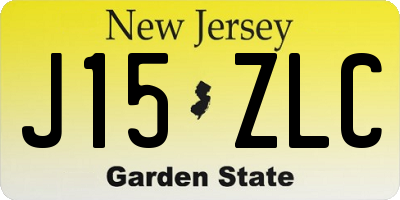 NJ license plate J15ZLC