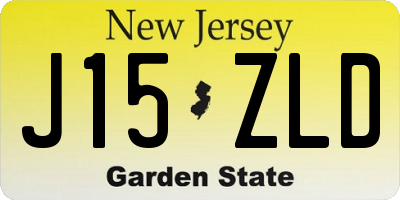 NJ license plate J15ZLD