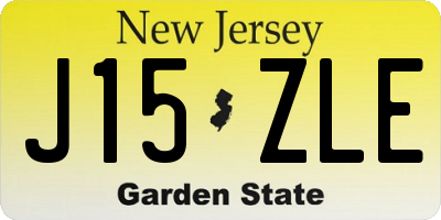 NJ license plate J15ZLE