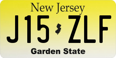 NJ license plate J15ZLF