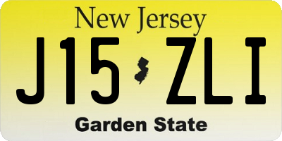 NJ license plate J15ZLI