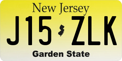NJ license plate J15ZLK