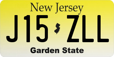 NJ license plate J15ZLL
