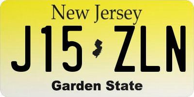 NJ license plate J15ZLN