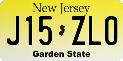NJ license plate J15ZLO