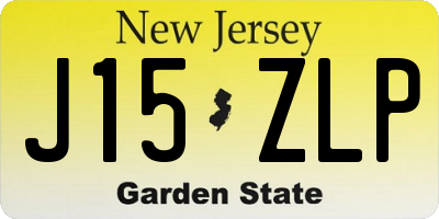 NJ license plate J15ZLP