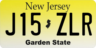 NJ license plate J15ZLR