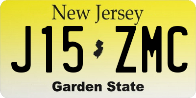 NJ license plate J15ZMC