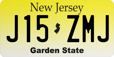 NJ license plate J15ZMJ