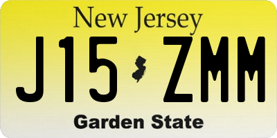 NJ license plate J15ZMM