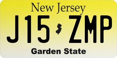 NJ license plate J15ZMP