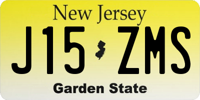 NJ license plate J15ZMS