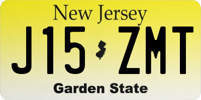 NJ license plate J15ZMT