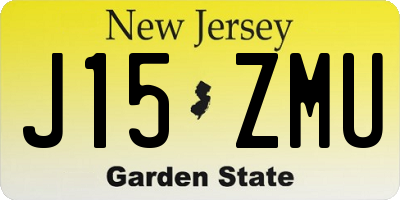 NJ license plate J15ZMU