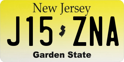 NJ license plate J15ZNA