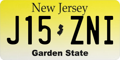 NJ license plate J15ZNI