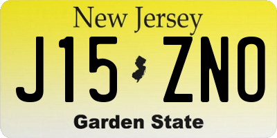 NJ license plate J15ZNO