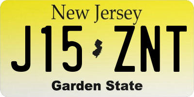 NJ license plate J15ZNT