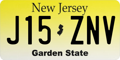 NJ license plate J15ZNV