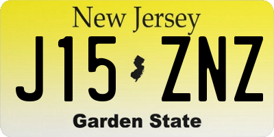 NJ license plate J15ZNZ