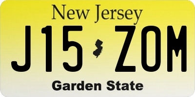 NJ license plate J15ZOM