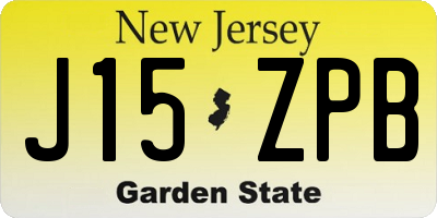 NJ license plate J15ZPB