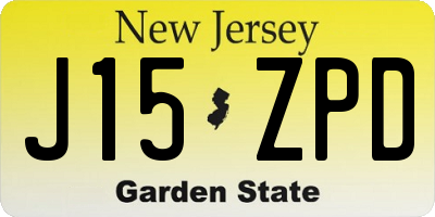 NJ license plate J15ZPD