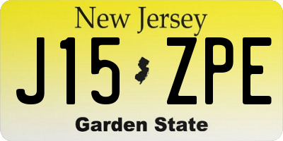 NJ license plate J15ZPE