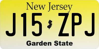 NJ license plate J15ZPJ