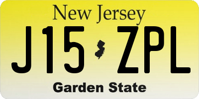 NJ license plate J15ZPL