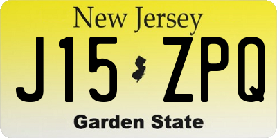 NJ license plate J15ZPQ