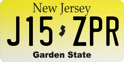 NJ license plate J15ZPR