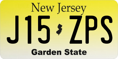 NJ license plate J15ZPS