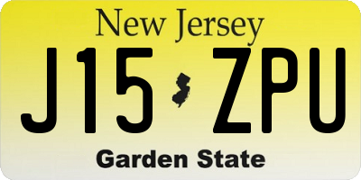 NJ license plate J15ZPU