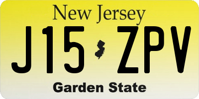 NJ license plate J15ZPV