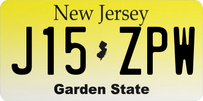 NJ license plate J15ZPW