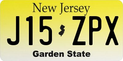 NJ license plate J15ZPX