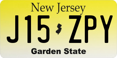 NJ license plate J15ZPY