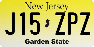 NJ license plate J15ZPZ