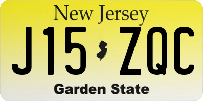 NJ license plate J15ZQC