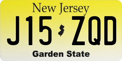 NJ license plate J15ZQD