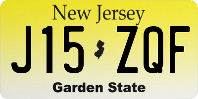NJ license plate J15ZQF