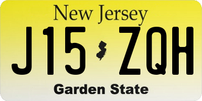 NJ license plate J15ZQH