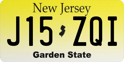 NJ license plate J15ZQI