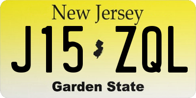 NJ license plate J15ZQL